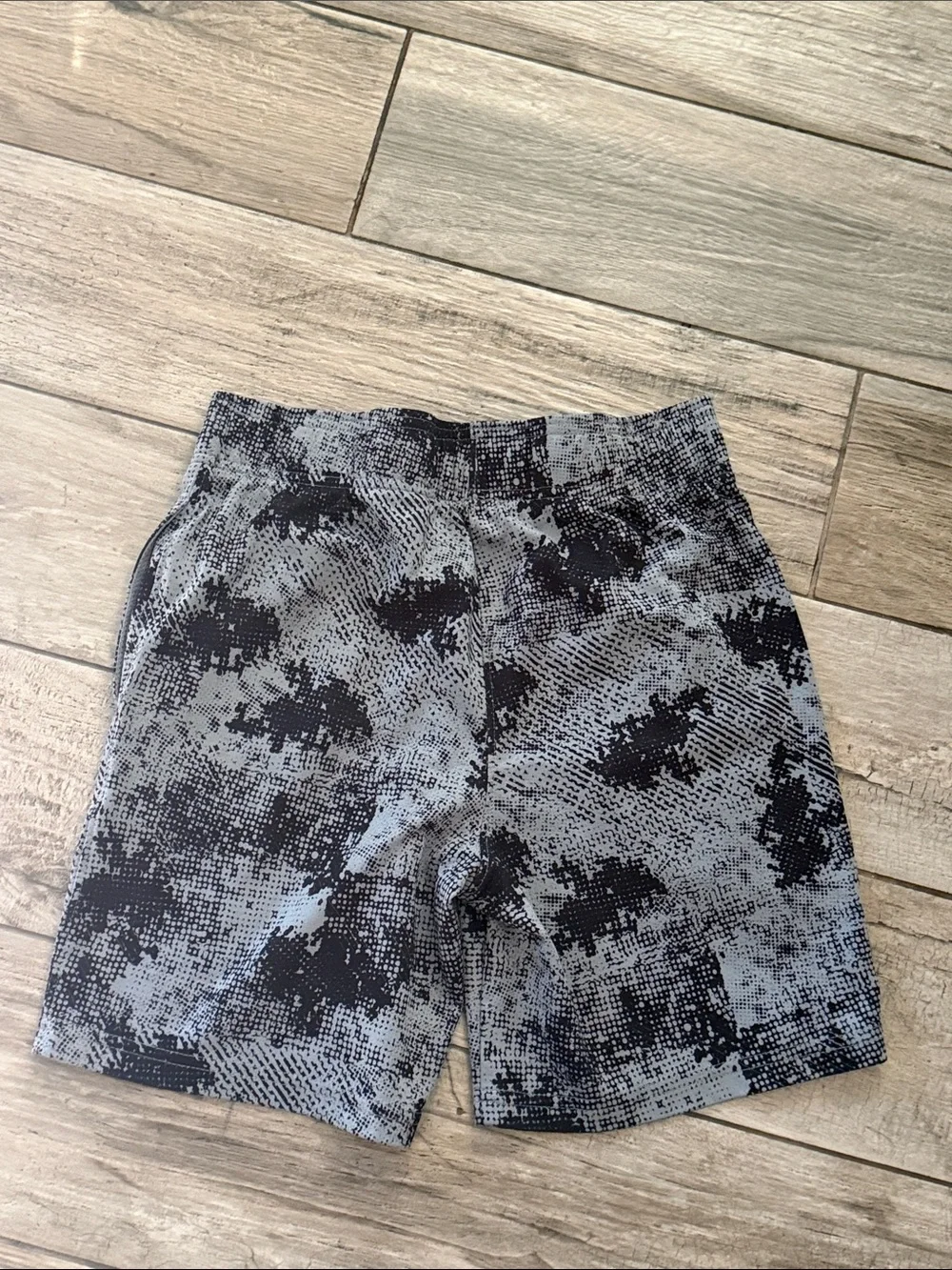 EUC Champion Black and Gray Pixel Camo Athletic Shorts